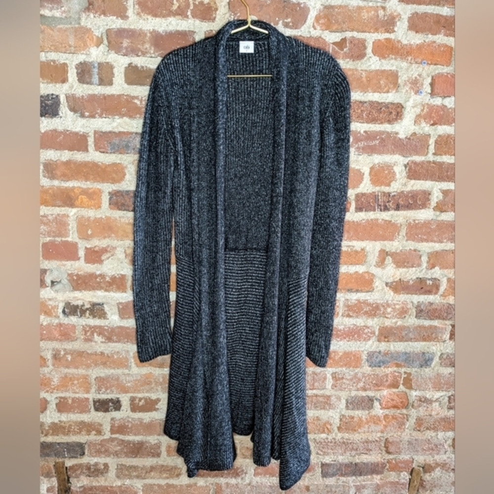 CAbi‎ Small Dark Gray Open Front Long Duster Cardigan